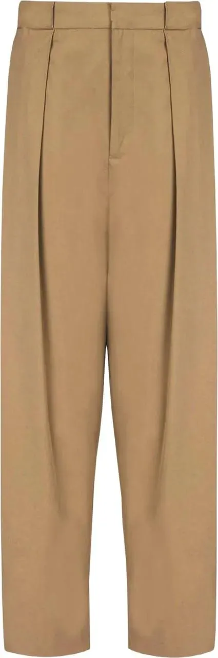   Balmain  Pleated Cotton Trousers beige  Hosen 