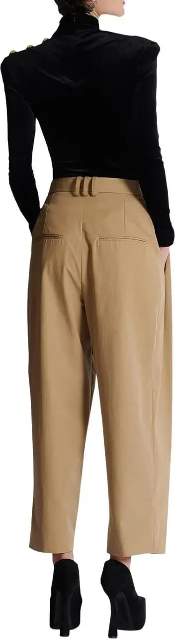   Balmain  Pleated Cotton Trousers beige  Hosen 