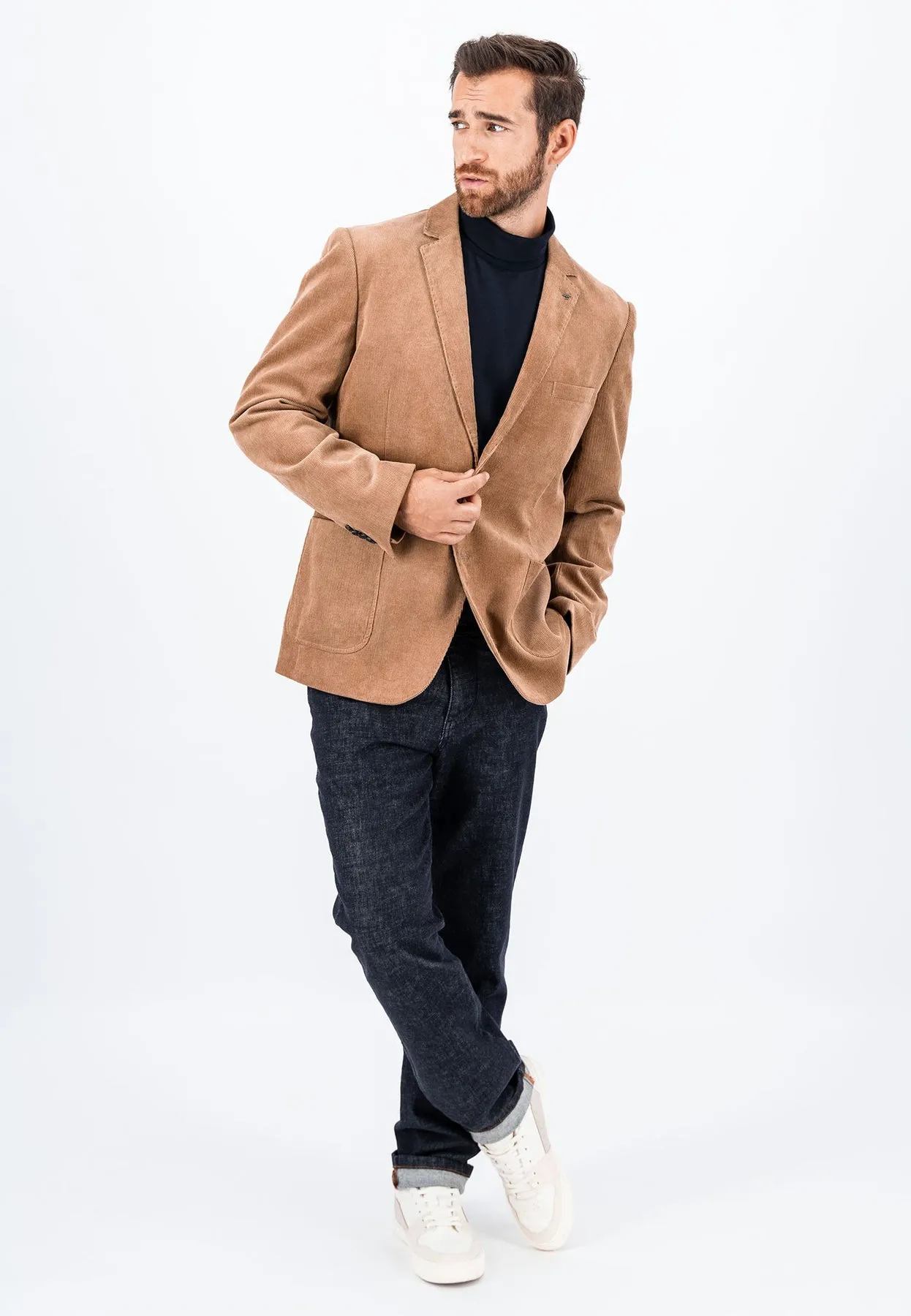 Blazer aus Cord mit zwei Knöpfen