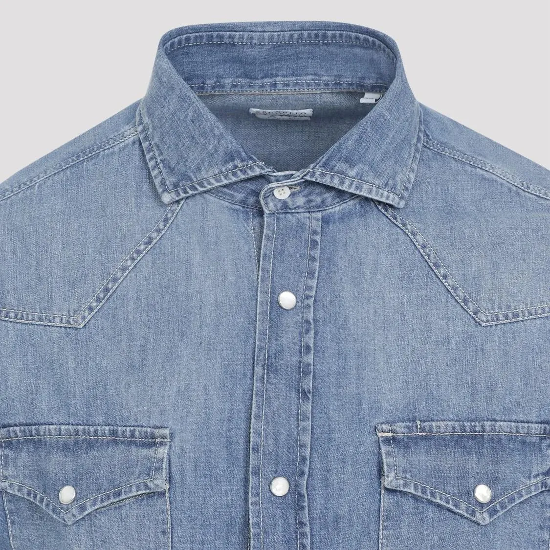   Brunello Cucinelli  Medium Denim Shirt Blue  Hemden 