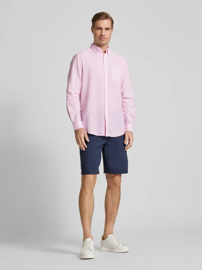 Christian Berg Men Freizeithemd mit Streifenmuster und Button-Down-Kragen (pink) online kaufen