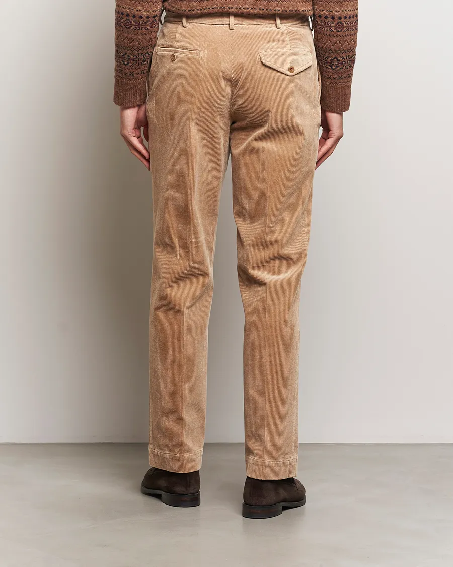 Corduroy Pleated Trousers Hazelnut