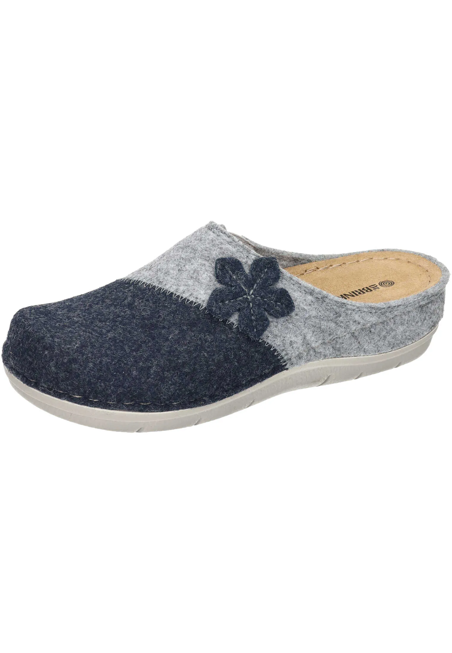 Dr. Brinkmann Damen Hausschuh Pantoffel Keilabsatz Blume