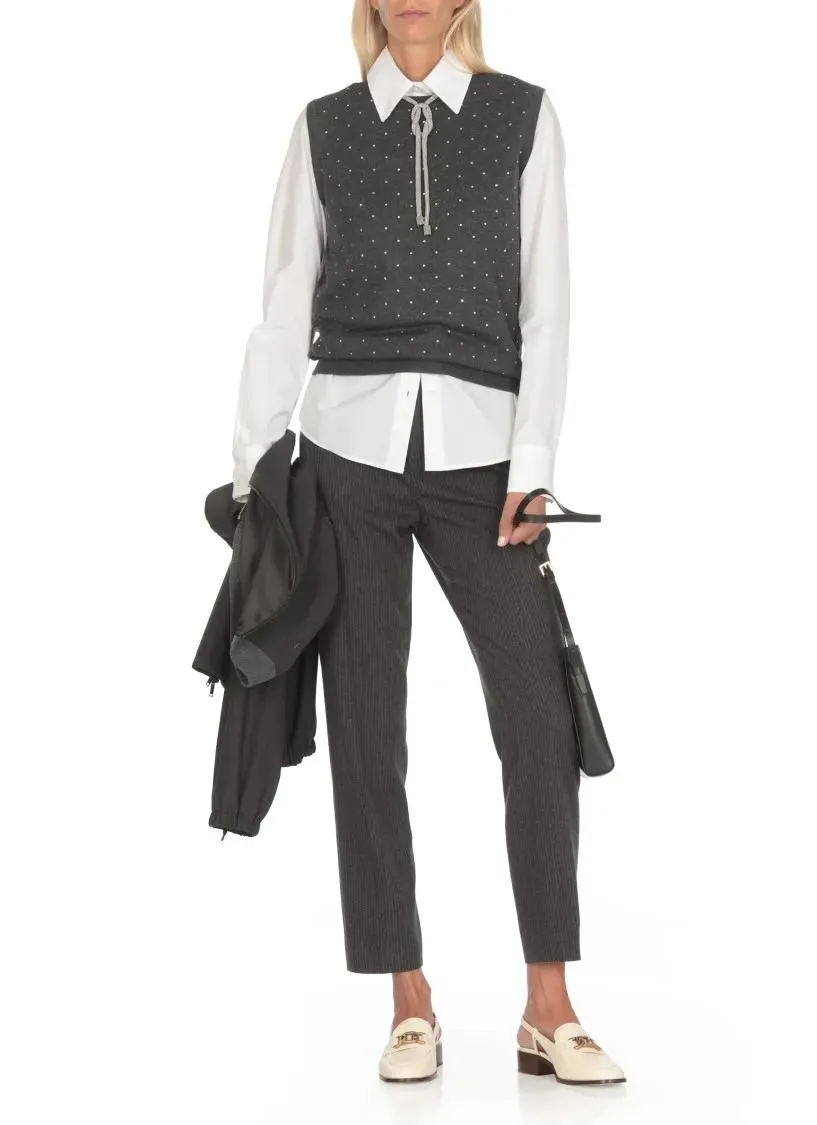   Fabiana Filippi  Shirt With Bright Light Point Details White  Hemden 