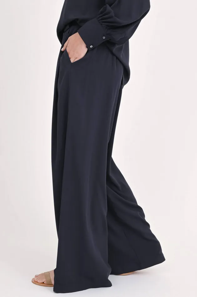 Fließende Hose PARIGI in Navy