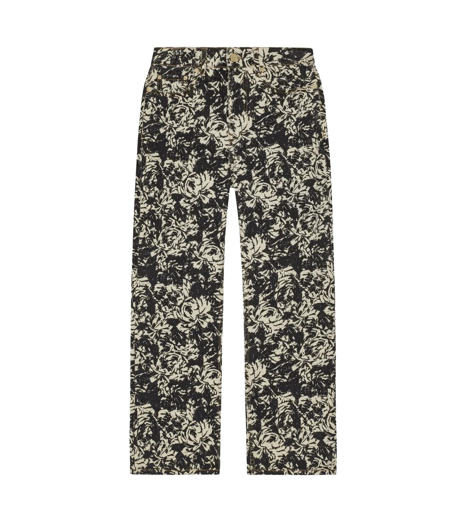  GANNI  Bootcutjeans mit Blumen-Print 302 Flan  Hosen 