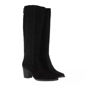   GANNI  Western Knee High Boot Suede Black  Stiefel 