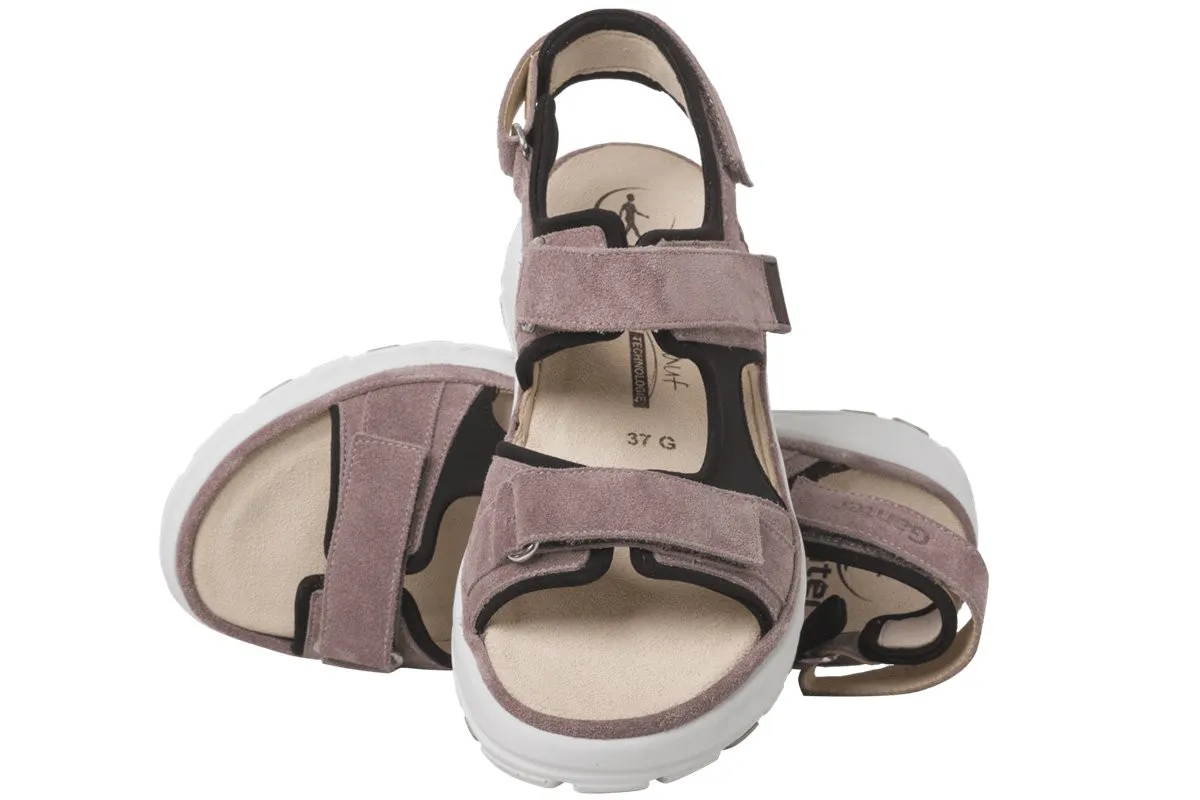 GANTER Geva G Damen Sandale rosa Velourleder Stretch
