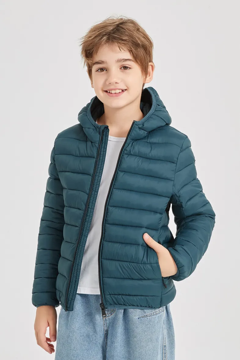 Gerade geschnittener, wasserabweisender Parka mit hohem Kragen für Kinder