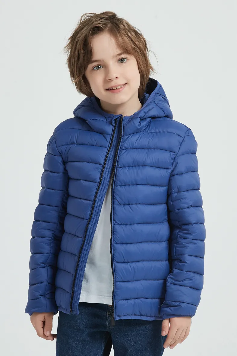 Gerade geschnittener, wasserabweisender Parka mit hohem Kragen für Kinder