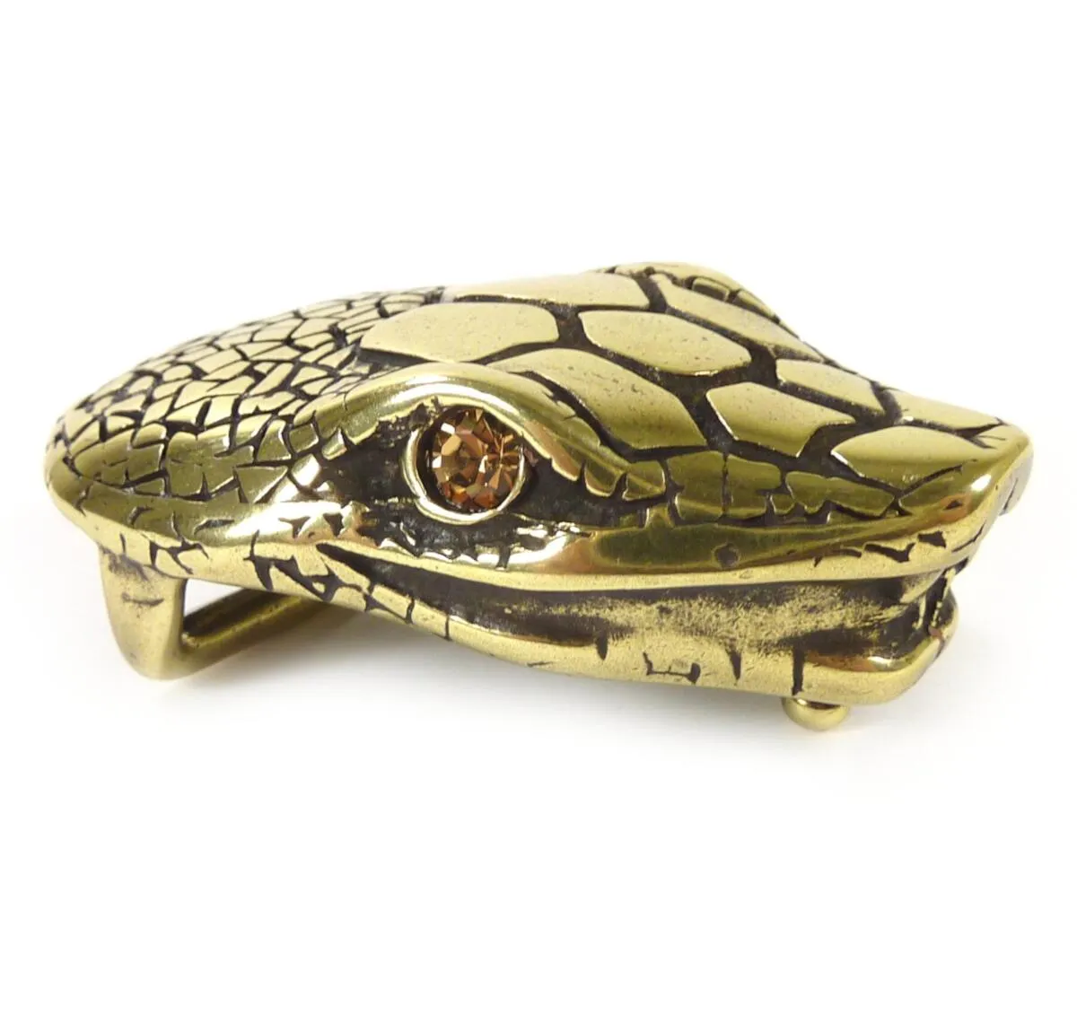Great Western Belt Buckle Snake Head Gold – Wild Elegance for Your Style