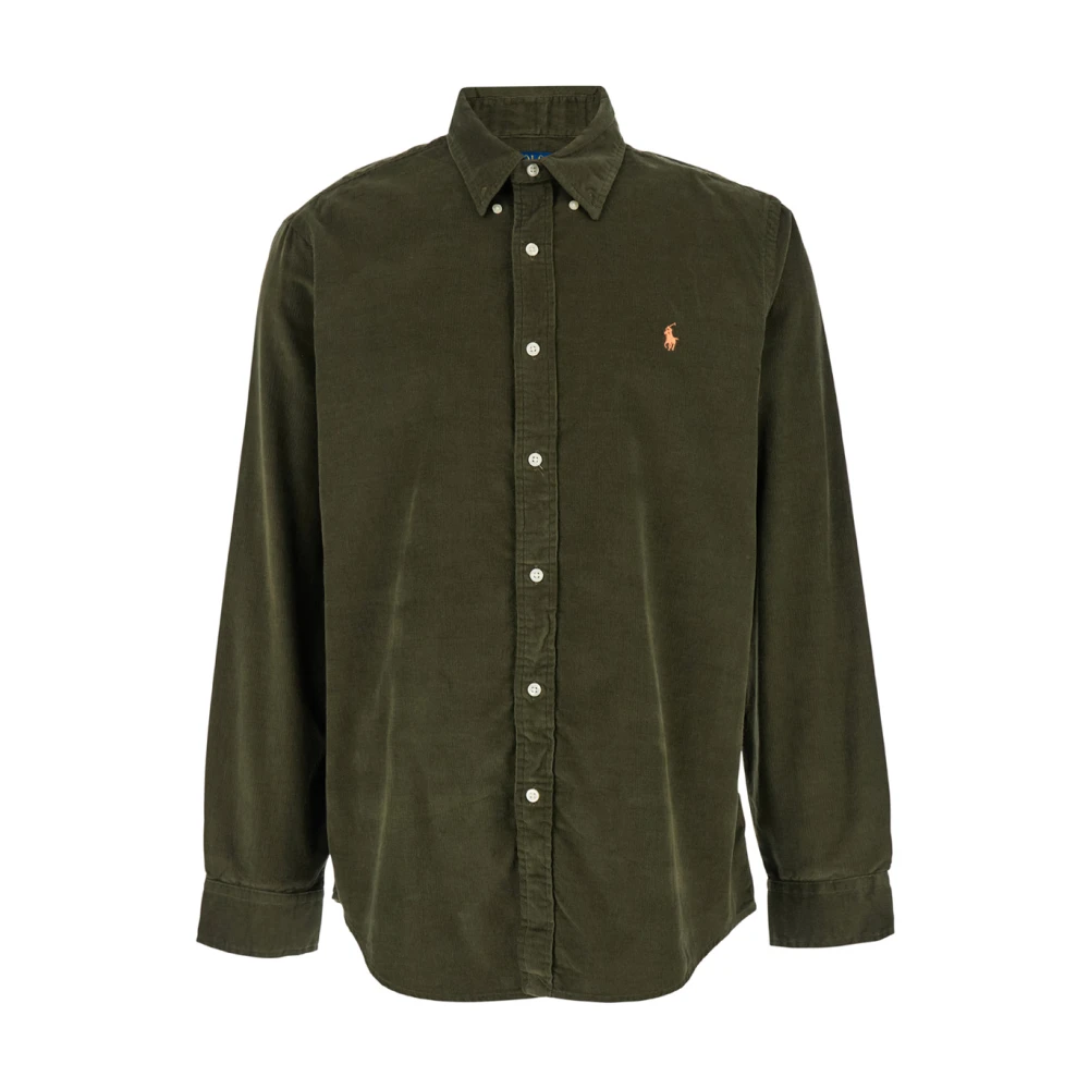 Grüne Corduroi Button Down Hemden