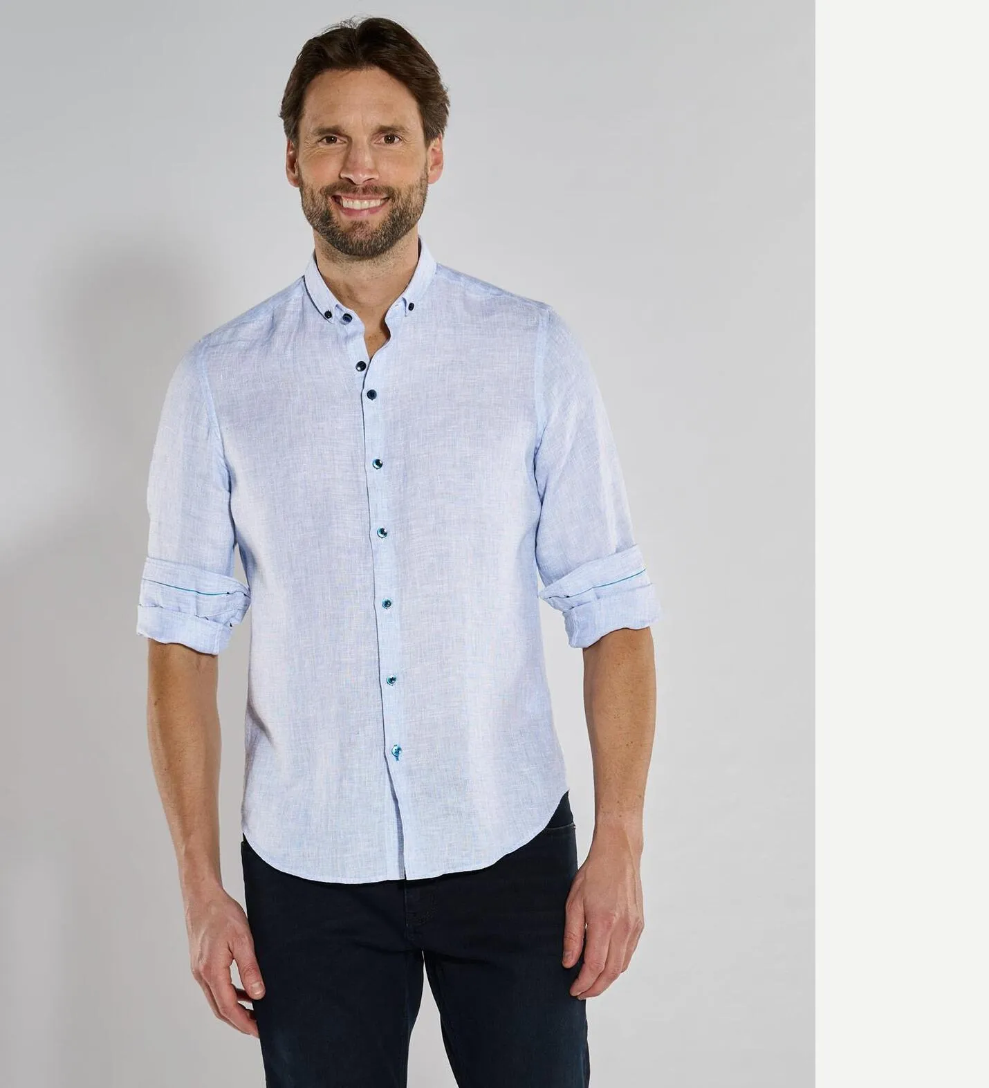 Herren ENGBERS GERMANY Langarm-Hemd slim fit in Blau kaufen 36606