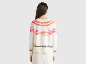 Jacquard-Pullover aus Mischwolle