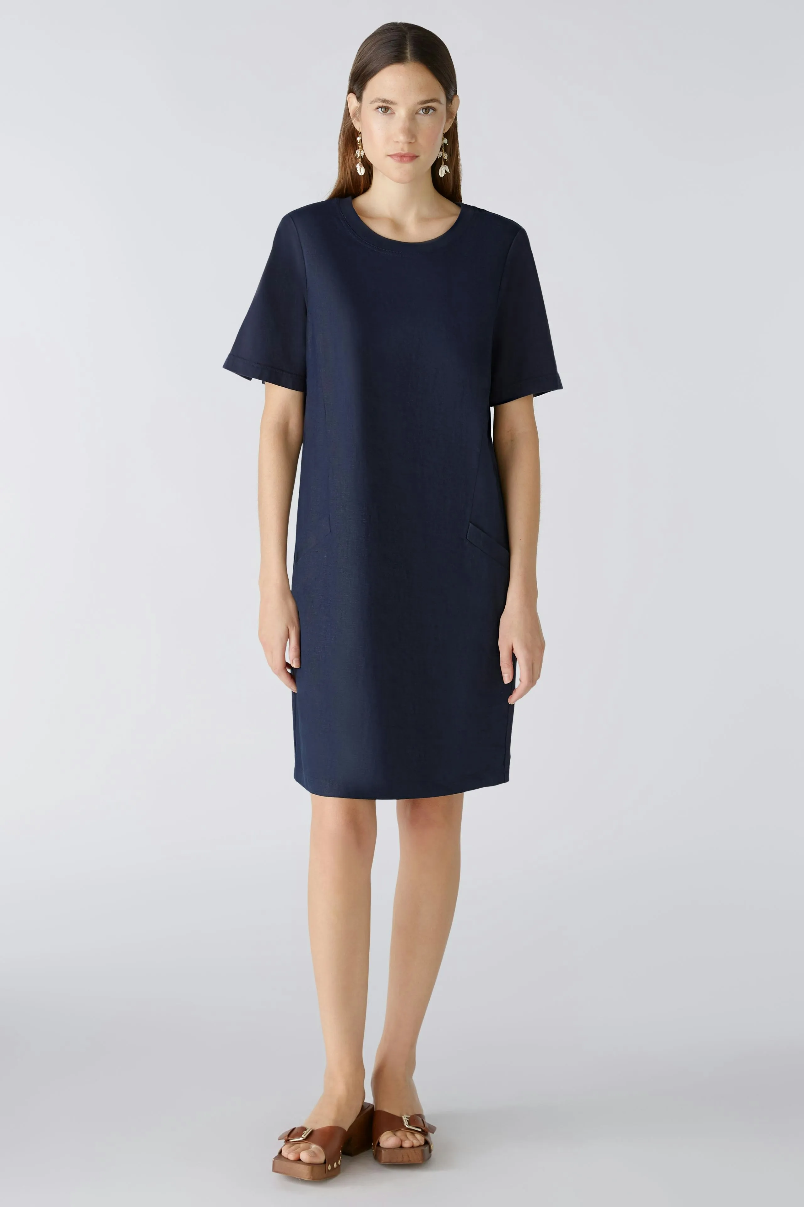 Kleid Leinen-Baumwollpatch