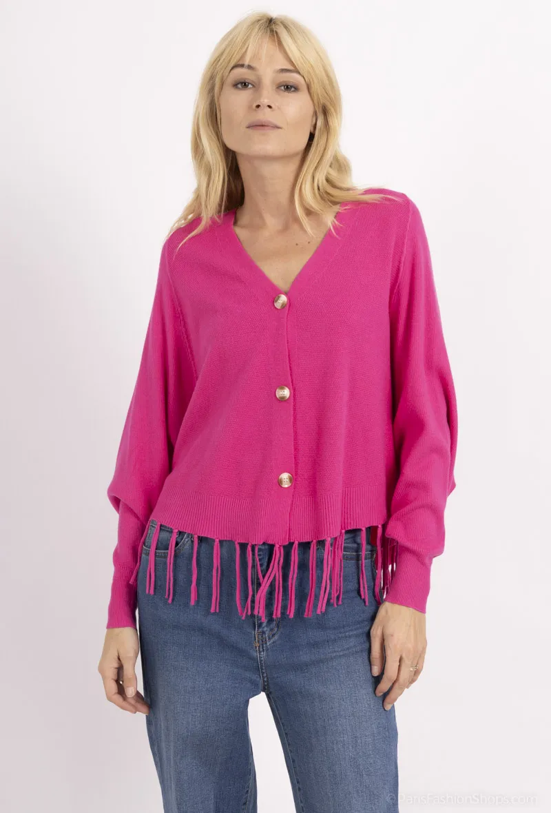 Kurze Strickjacke mit Pailletten