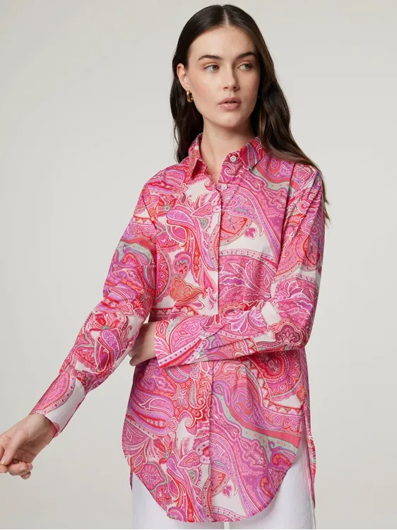 Lange Bluse aus Baumwolle