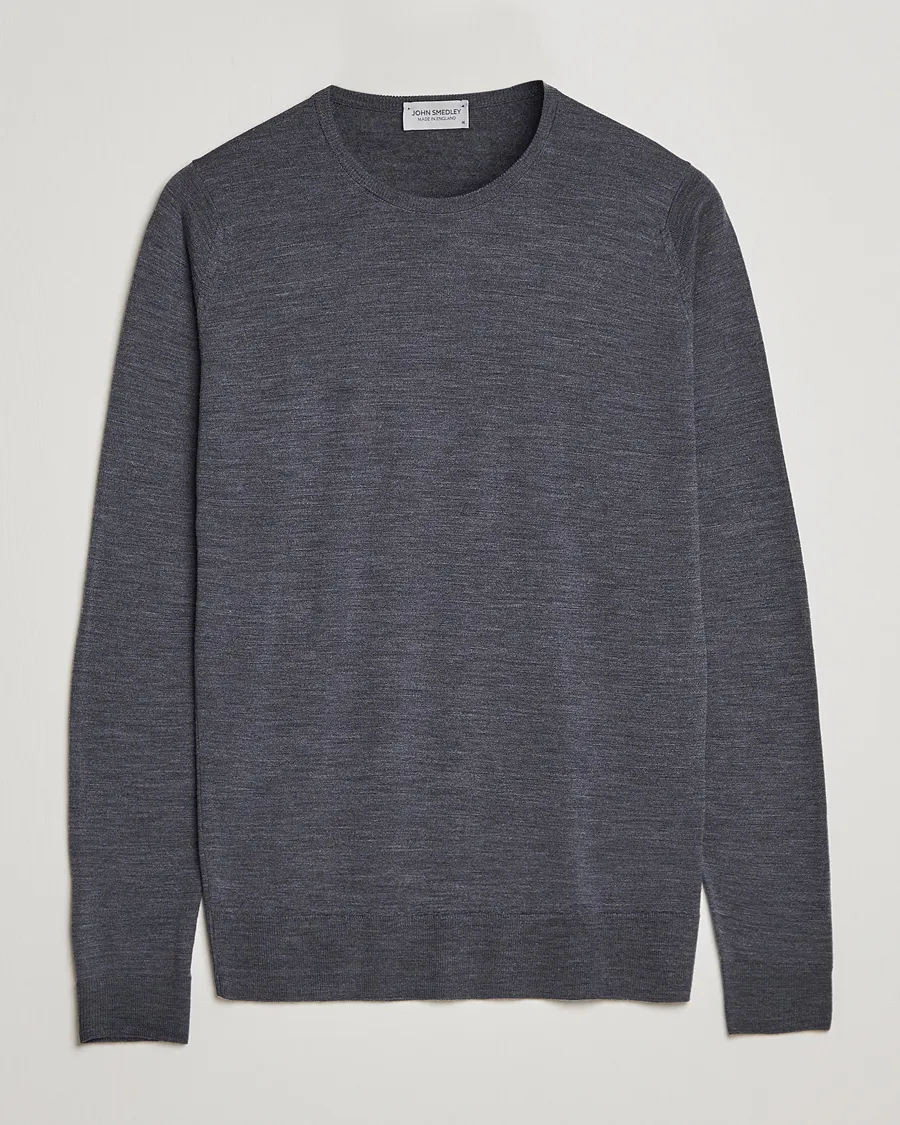 Lundy Extra Fine Merino Crew Neck Charcoal