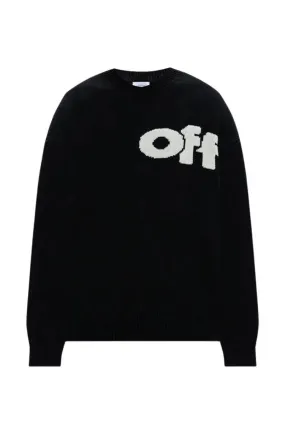   Off-White  Wool Sweater With Logo Pattern Black  Pullover 