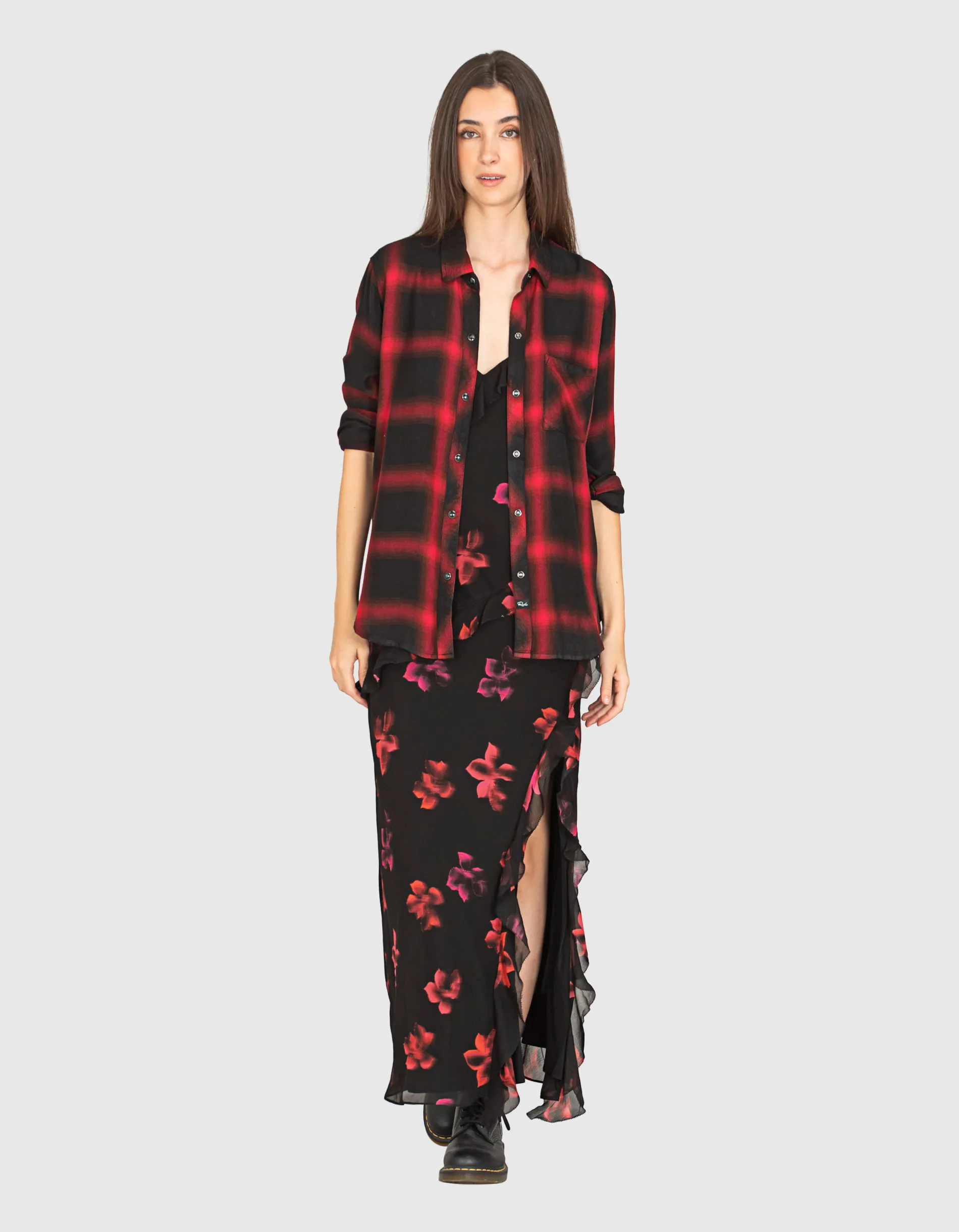 RAILS Hunter Checked Diffused Cardinal Black // Karierte Hemd-Bluse