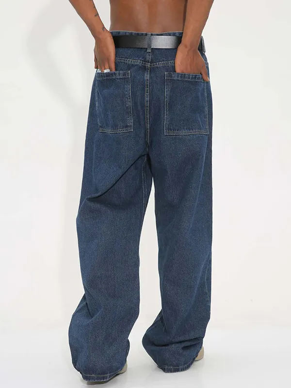Schlankmachende, lockere Jeans im koreanischen Stil mit mittlerer Taille