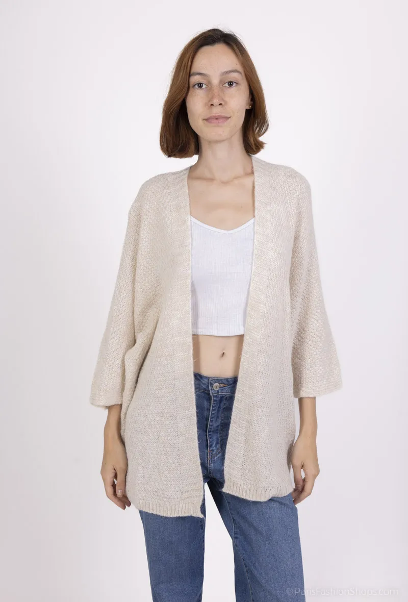 Strickjacke aus weichem Strick, 5 Knöpfe