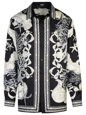   Versace  Barocco' Black Silk Shirt Black  Hemden 